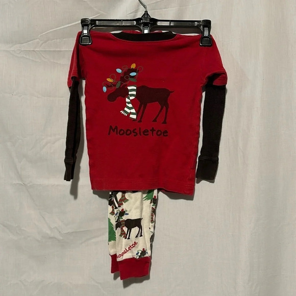 kids Lazy One "moosletoe" Christmas lights pajamas size 3T - Picture 1 of 3